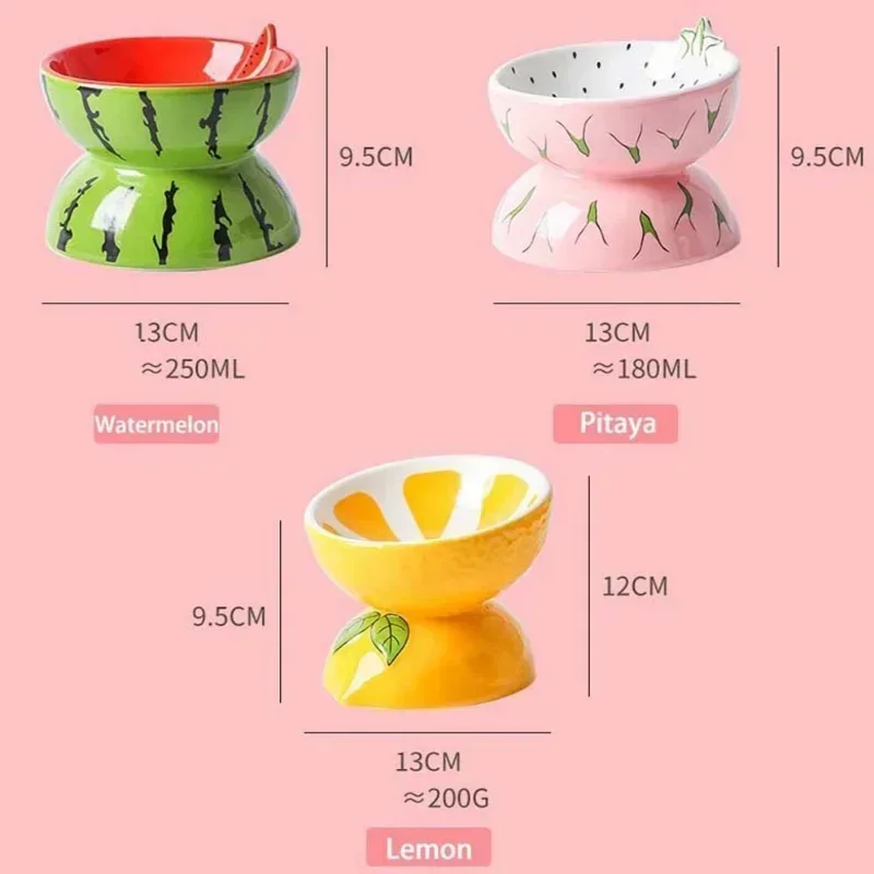 Cat Bowl Ceramic Protects Cervical Neck, Drinks Water, Eats Dog Snacks, Skew Mouth, High Foot Grain Bowl, Pet Products, Cat Bowl