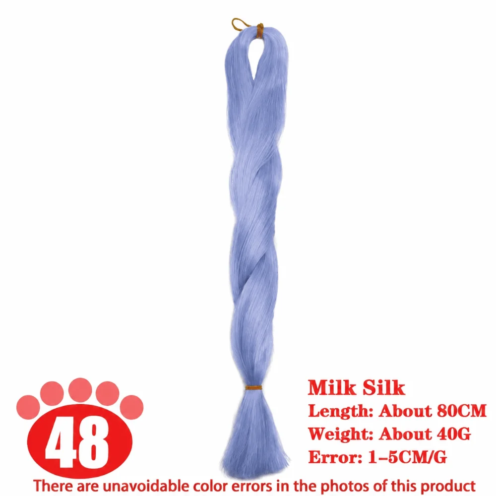 Milchseide-Faserhaar, 80 cm, hitzebeständiges Milchseide-Haar, weiche Textur, glatt, glatt, hitzebeständige Perücke für BJD SD
