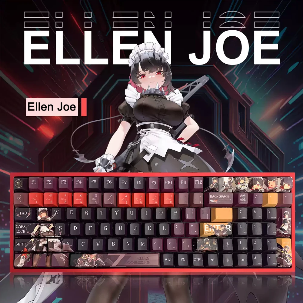 

Ellen Joe Keycaps Cute Cartoon Game Character Key Anime Theme Key Cap Pbt Material Cherry Profile Lovely Victoria Maid Keycap