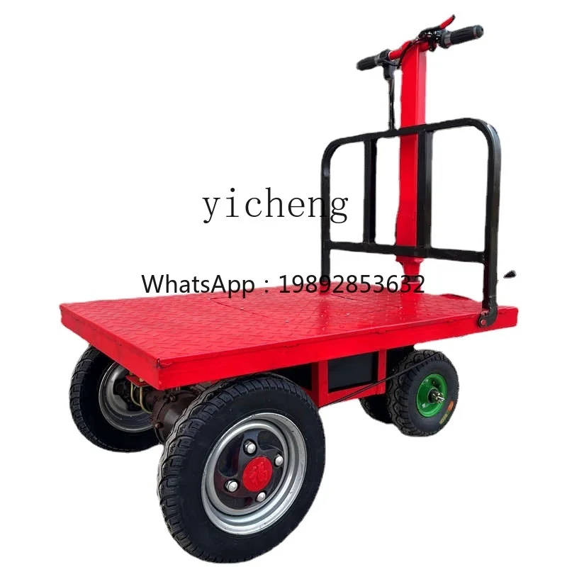 JX Folding Electric Flat Truck Trolley Pull Tile Pull Cargo Trolley Truck