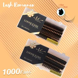 Lash Romance Premade Fan Lashes 1000 Fans Thin Base Premade Volume Fans 3--20D Pointy Narrow Base Ultra Speed Premade Fans