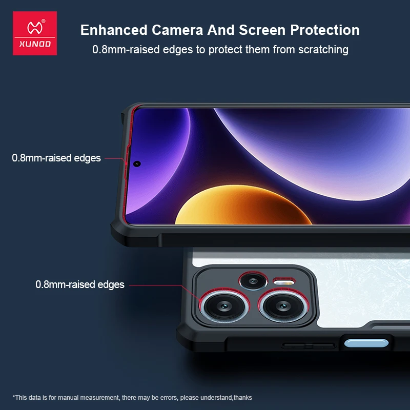 Xundd For Xiaomi Poco F5 Pro Case, For Poco F3 F4 F5 Pro Transparent Phone Cover Airbag Shockproof Protective cases