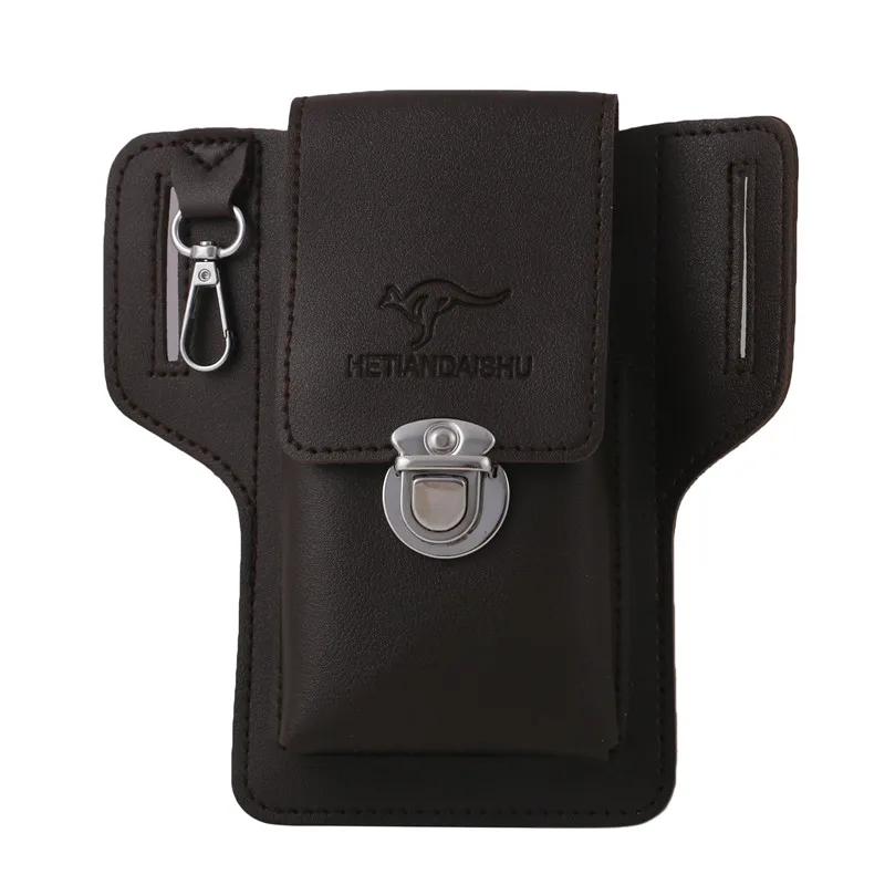 Phone Belt Bag For Men Bags Cell Phone Loop Holster Phone Pouch Wallet High Quality Multifunctional PU Leather Phone Case