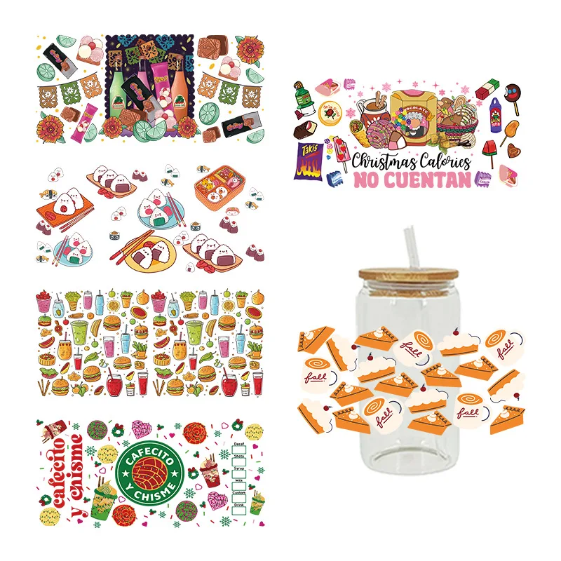 

UV transfer stickers glass crystal label crystal stickers cross-border special stickers for 16oz glass cups 23cmX11cm