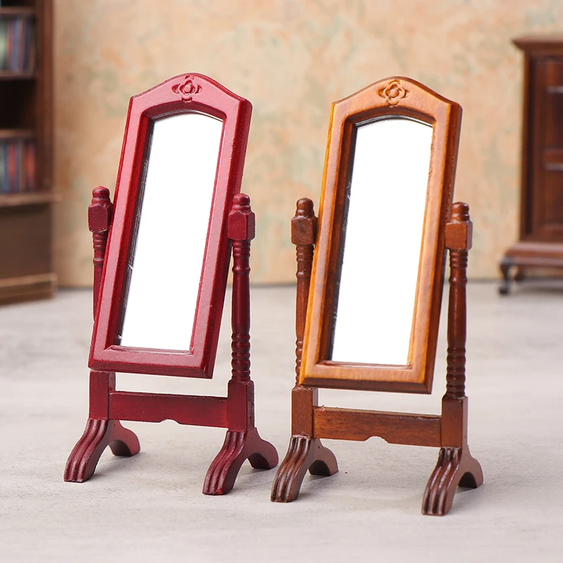 

Vertical Floor Mirror, Dollhouse Simulation Furniture, 1/12 Scale Micro Scene Accessory