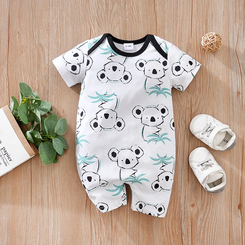 Cute Kolla cotton printed baby clothes 0-18M Comfortable with Clothing Infant Newborn Baby Clothes Summer Short sleeves Jumpsuit