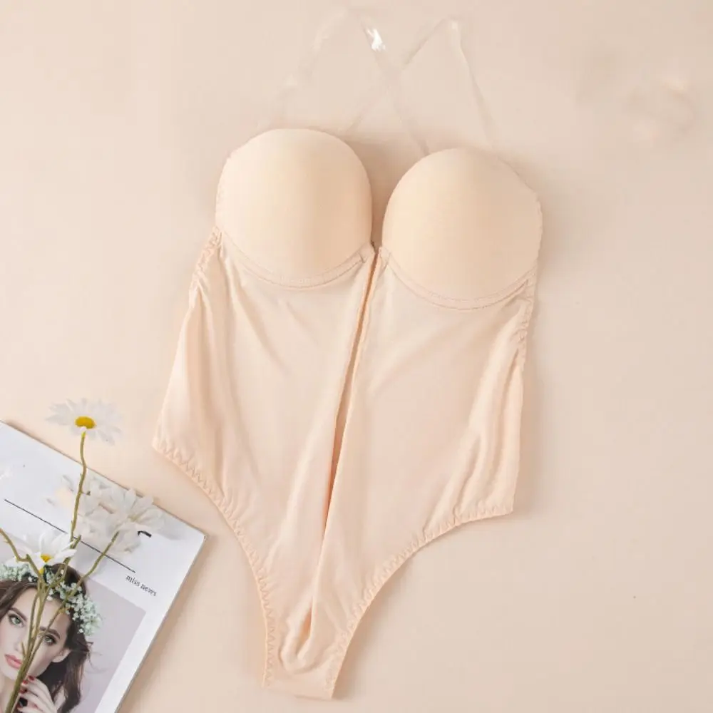 Body modelujące z głębokim dekoltem w kształcie litery V, bez pleców, dopasowane, bezszwowe, podnoszące pośladki, bikini, bez rękawów, kontrolujące brzuch, bielizna damska.