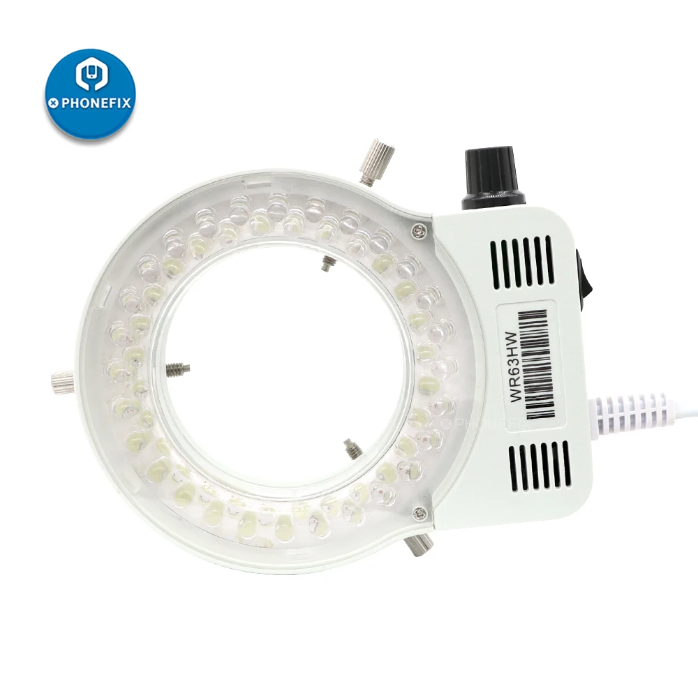 

56 Microscopio LED Light Source Illumination Lamp 0-100% Adjustable Brightness for Zoom Stereo Microscope Soldering Repair