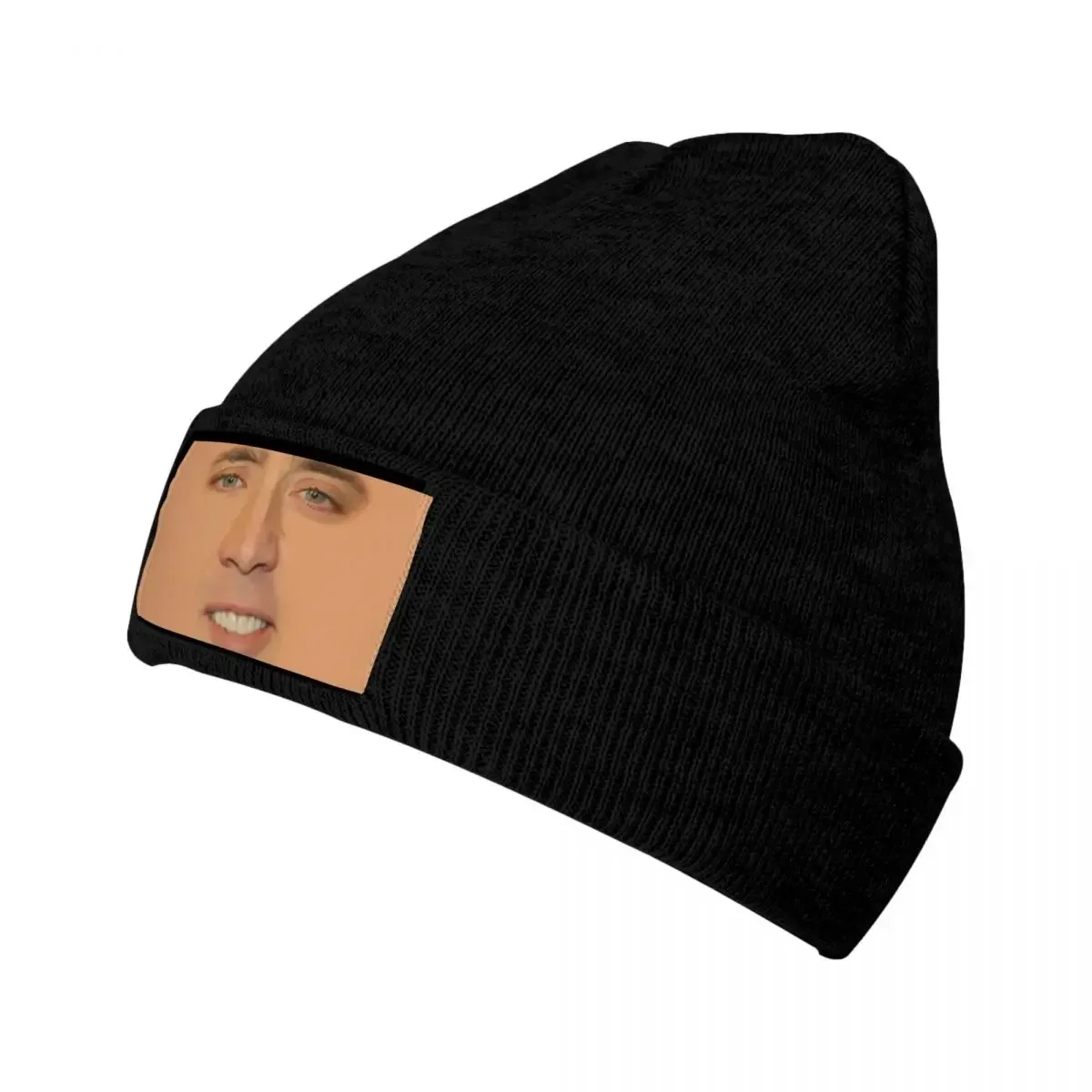 Nicolas Cage Face Bonnet Hats Funny Face Beanie Hats Graphic Knit Hat Spring Vintage Men Women Unisex Outdoor Sport Elastic Caps