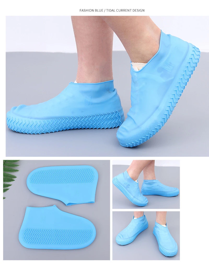 Wasserdichte Schuhüberzüge für Damen und Herren, wiederverwendbar, faltbar, rutschfest, Schuhschutz, Überschuhe, Regengaloschen, Kinder, Herren – Detail 1