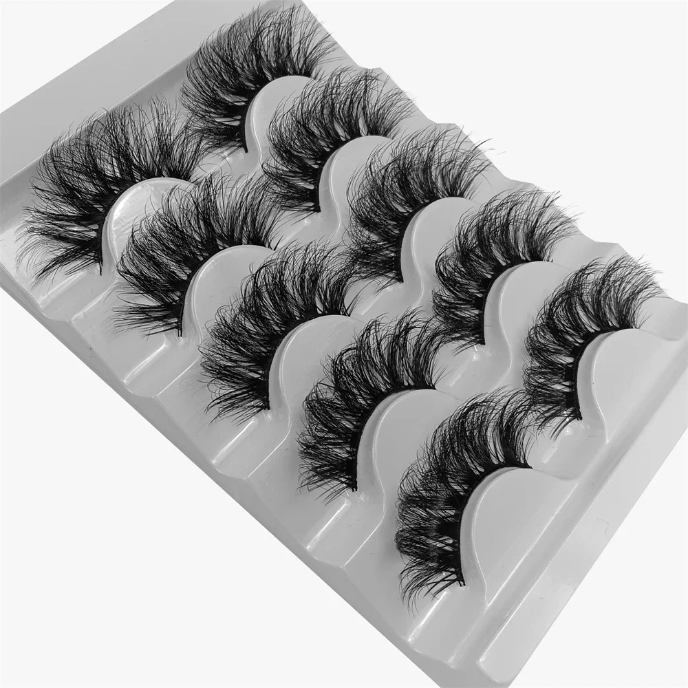 5 Pairs Fluffy False Eyelashes 8D Eye lashes Natural Long Fake Eyelashes  Dramatic Full Messy Volume Fake Lashes