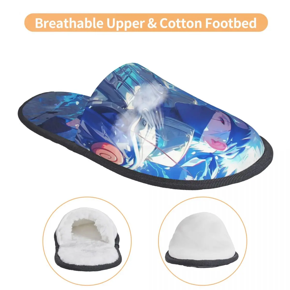 K-Kakashies H-Hatakes personalizados, dibujos animados inteligentes, desgaste acogedor con zapatillas de espuma viscoelástica, zapatos de casa de Hotel Mentor para mujer