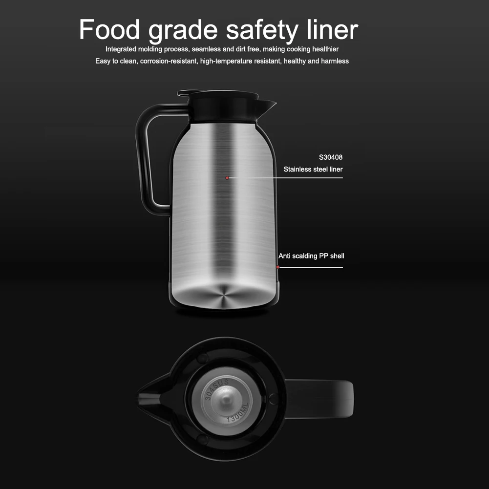 

Car Water Boiling Cup 1300ML Water Warmer Bottle 12V/24V Temperature Control LCD Display 304 Stainless Steel for Tea Coffee Milk