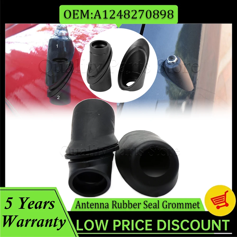 A Pair Antenna Head Gasket Rubber Seal Grommet Lower Upper For W124 A124 C124 Limousine Coupe A1248270898 A1248270798