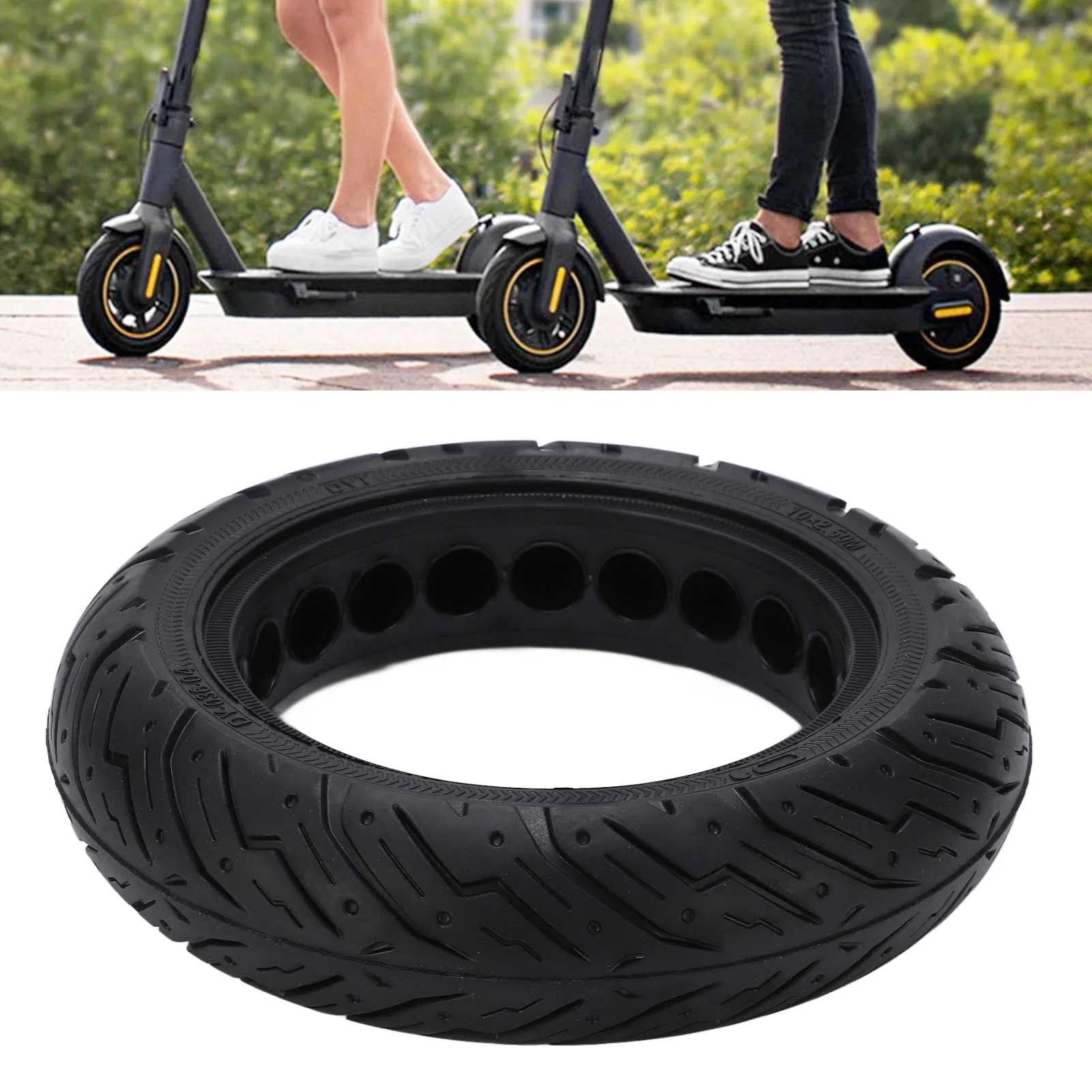 

10x2.50 Solid Tires Internal Beehive Anti Explosion Tire Rubber Beehive Design Durable for Ninebot MAX G30 Electric Scooters