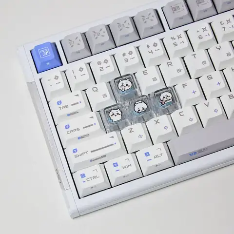 Chiikawa 4 Pcs Handmade Transparent Pc Backlit Personalized Keycaps For…