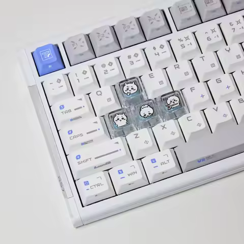Chiikawa 4 Pcs Handmade Transparent Pc Backlit Personalized Keycaps For Mechanical Keyboard Gamers Custom Decorative Keycaps