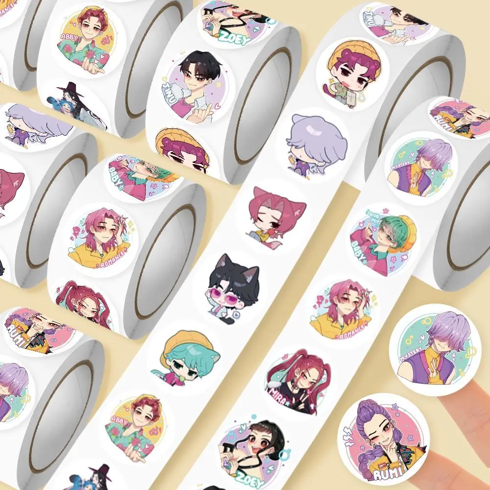 500 uds/rollo de pegatinas de cazadores de demonios de Anime KPop, cazadores de demonios, tigre, bricolaje, Scrapbooking, teléfono, equipaje, monopatín, impermeable
