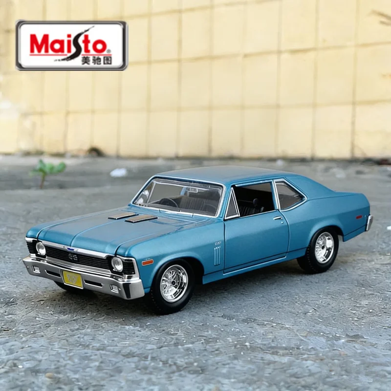

Maisto 1:24 1970 Chevrolet Nova SS, классическая ретро-модель спортивного автомобиля из сплава, литая металлическая модель для гоночных треков, подарок для детей
