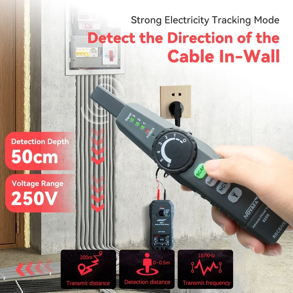 NOYAFA Network  Tester NF-825TMR Underground Finder High & Low Voltage  Locator Wire Detector Tracker