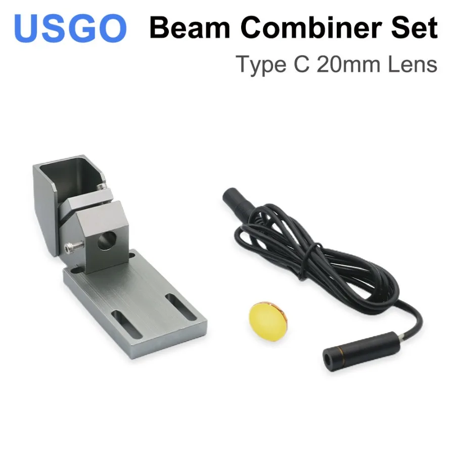 

USGO Beam Combiner Set Combiner Mount + Beam Combiner (20mm)+Red Pointer for CO2 Laser Engraving Machine