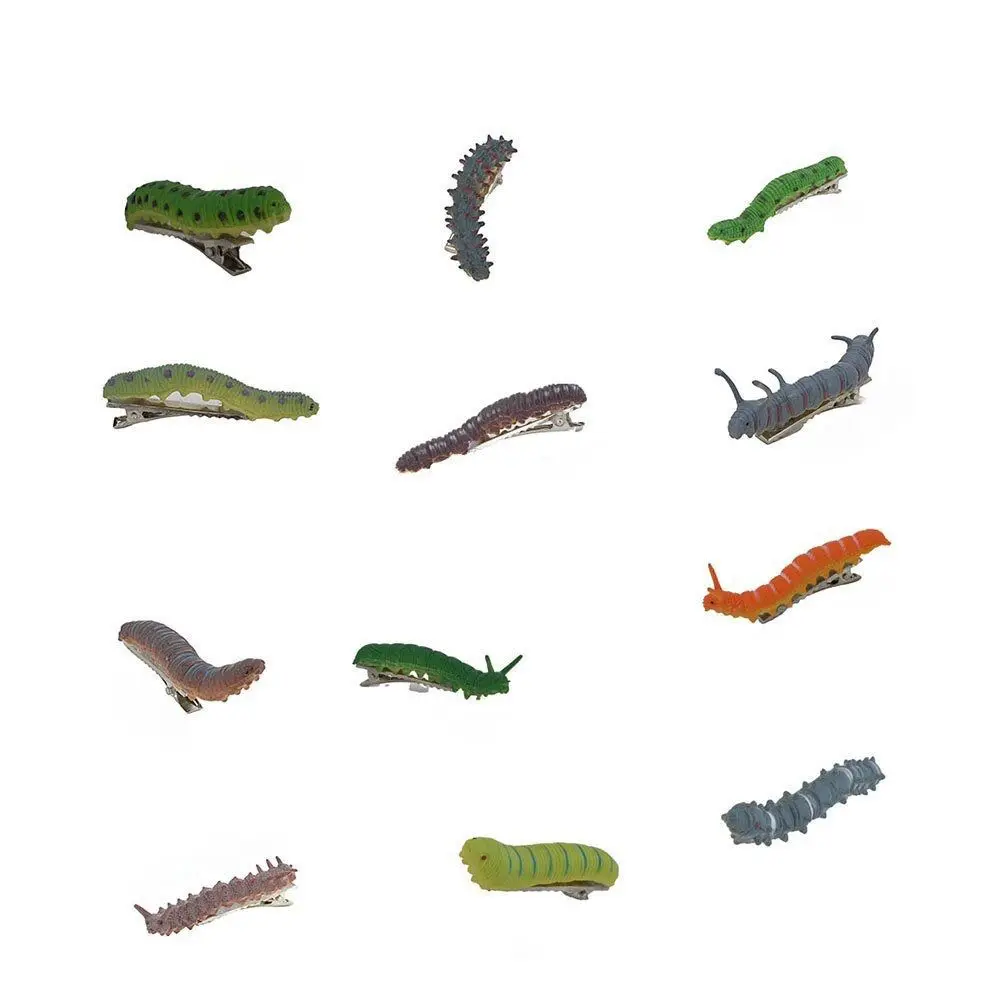 Hair Accessories Caterpillars Hair Barrette Resin Alloy Multicolor Headwear Strong Grip Crawl Insect Pattern Hairpins