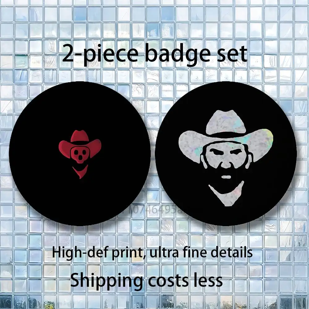 R-Red D-Dead Redemption Morgan RDR2 Aesthetic Round Brooch 2-piece Set Enamel Trendy for souvenir gift Merch Collectible Decor