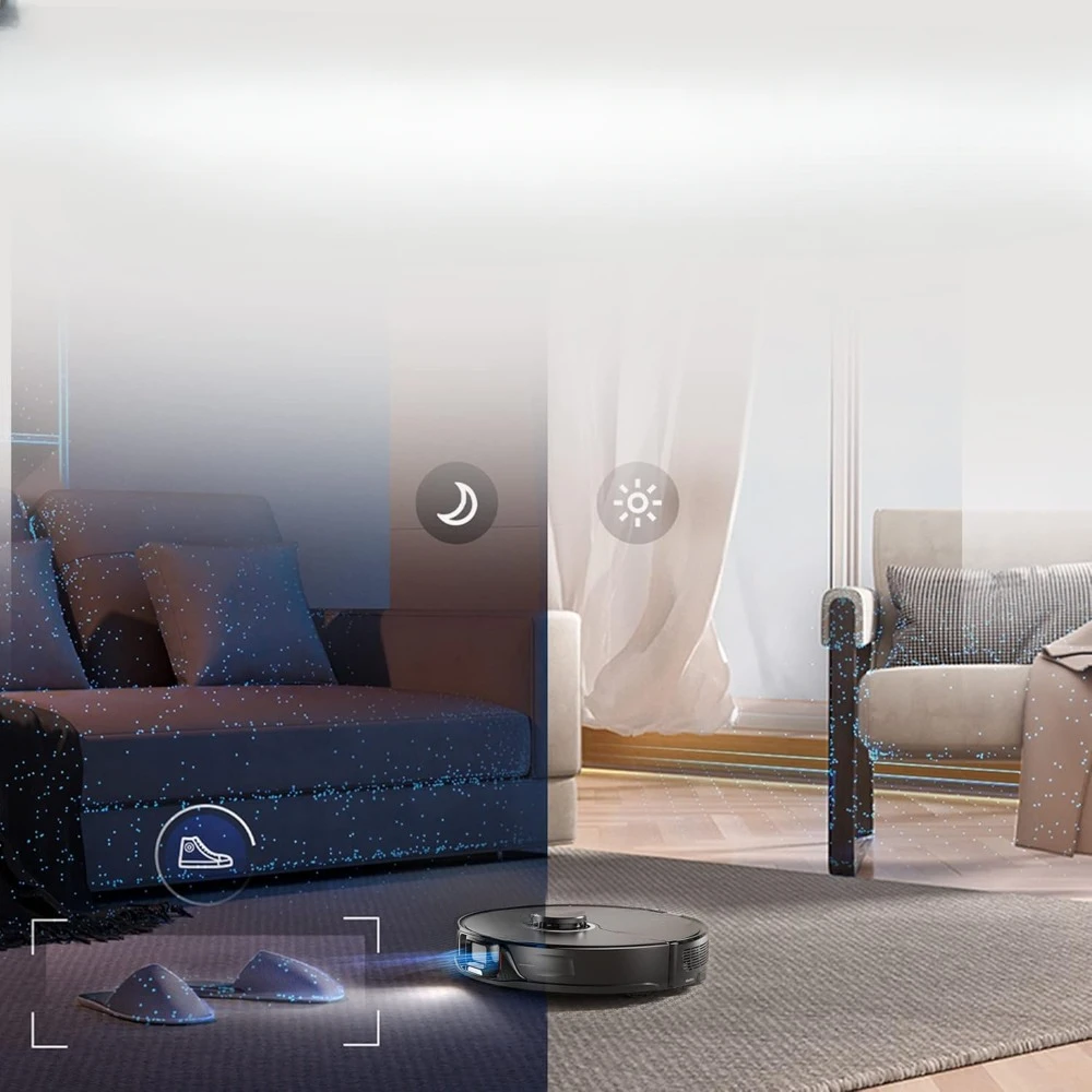 Suction, ReactiveAI 2.0 Obstacle Avoidance, Sonic Mopping, Auto Lifting Mop, Works with Alexa, Perfect for Pet Hair, Black