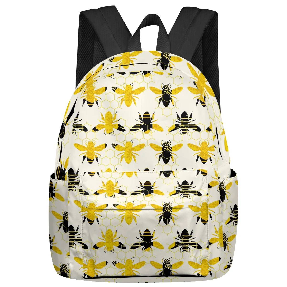 

Bee Fill Pattern Yellow Feminina Backpacks Teenagers Student School Bags Laptop Custom Backpack Men Women Female Travel Mochila