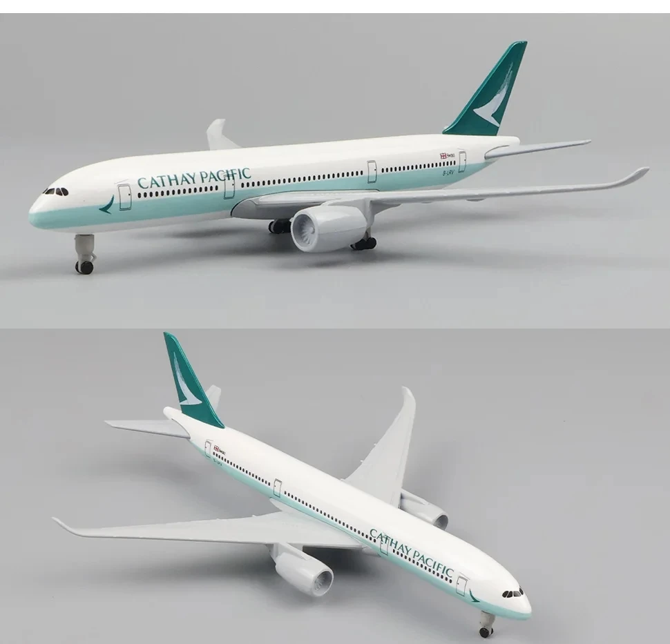 Child Toy Plane 20cm Air Cathay Pacific Airlines Airbus A350 Airplane Model 1:400 Scale 350 Alloy Metal Plane Model Aircraft Toy