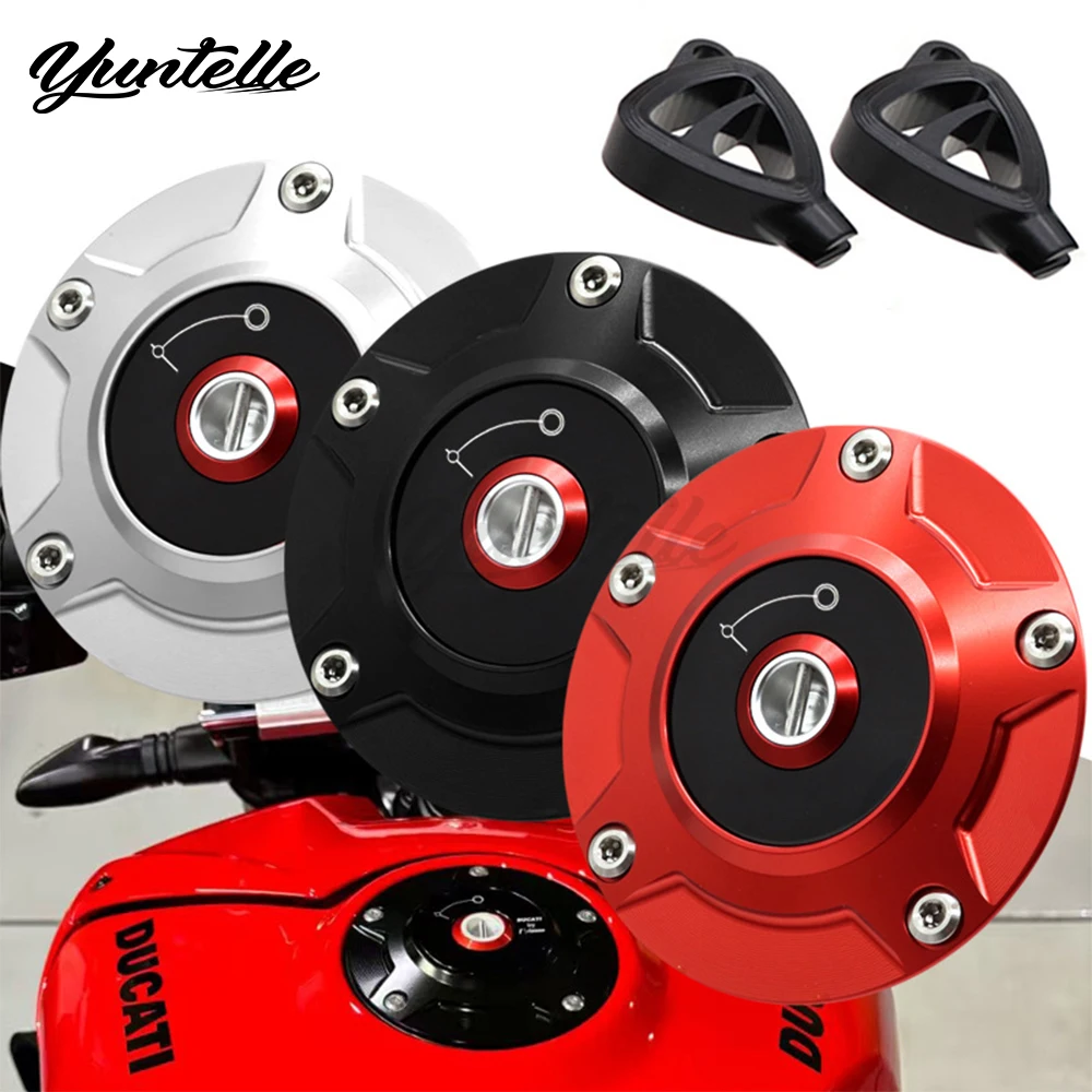 CNC Fuel Gas Tank Cover Cap For DUCATI Panigale 899 959 1199 1299 Streetfighter DIAVEL V4 V2 2012-2024 Motorcycle Accessories