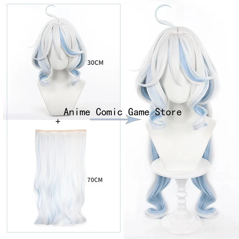 

Two Detachable Hairstyles Furina Cosplay Wig Genshin Impact Focalors Cosplay Wig Long Short Halloween Party Wig for Women