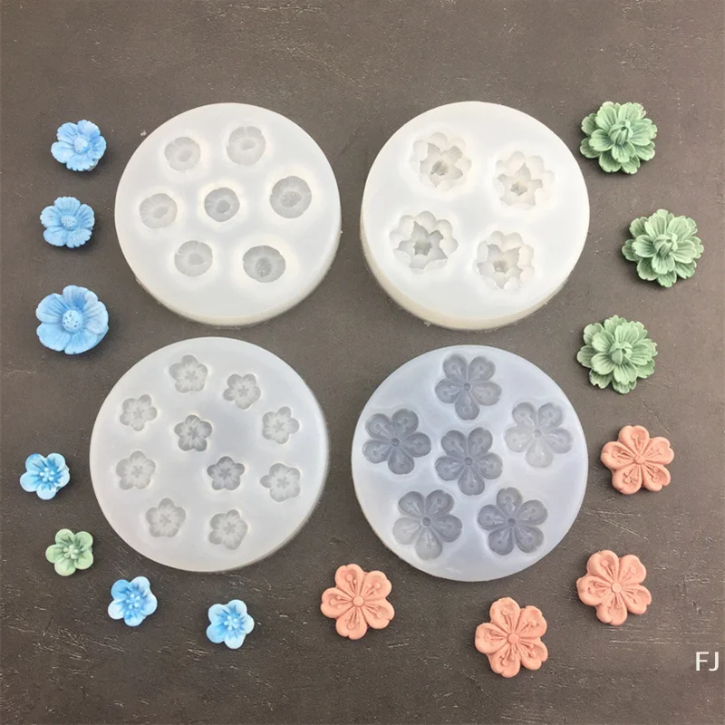 [YU]Cherry Blossom Peach Blossom Silicone Mold DIY Mousse Cake Fondant Baking Tool Gypsum Glue Resin Clay Decoration Mold
