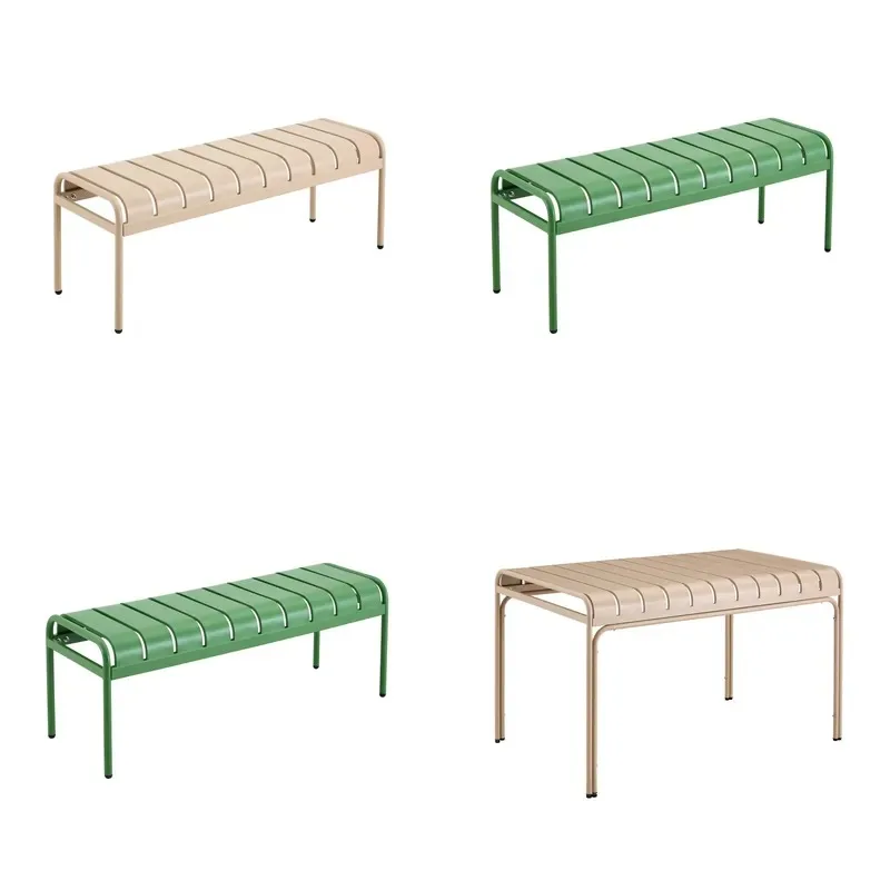 Outdoor Metal Patio Bench Seat Durable Garden Furniture for Backyard Deck Lawn Park Heavy Duty Weather Resistant Seating