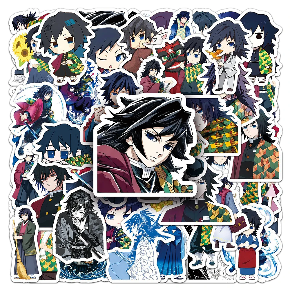 10/30/50pcs Cartoon Demon Slayer Tomioka Giyuu Anime Stickers Cute Sticker For Laptop Diary Phone Bike Cool Decoration Decal
