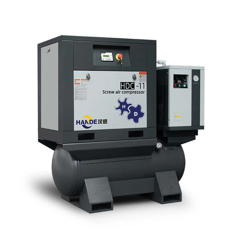 HANDE All In One Slient Industrial Air Compressor 7.5KW 11KW 15KW 18.5KW 22KW 4-in-1 Fixed Speed Screw Air Compressor