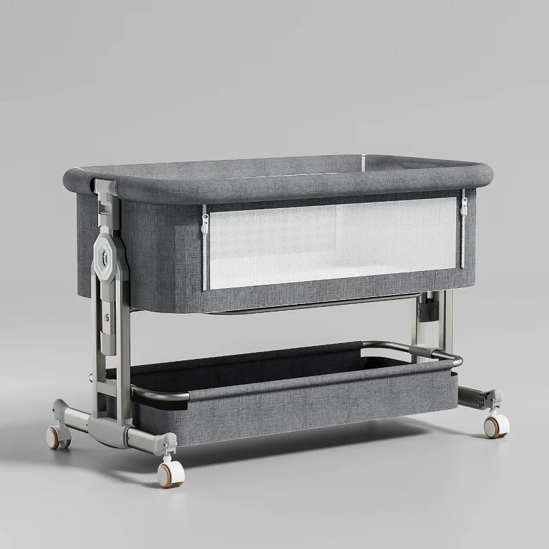 Portable Multifunctional Aluminum Modern Crib Removable Foldable Hospital and Hotel Use Newborn Bed Bedroom Use