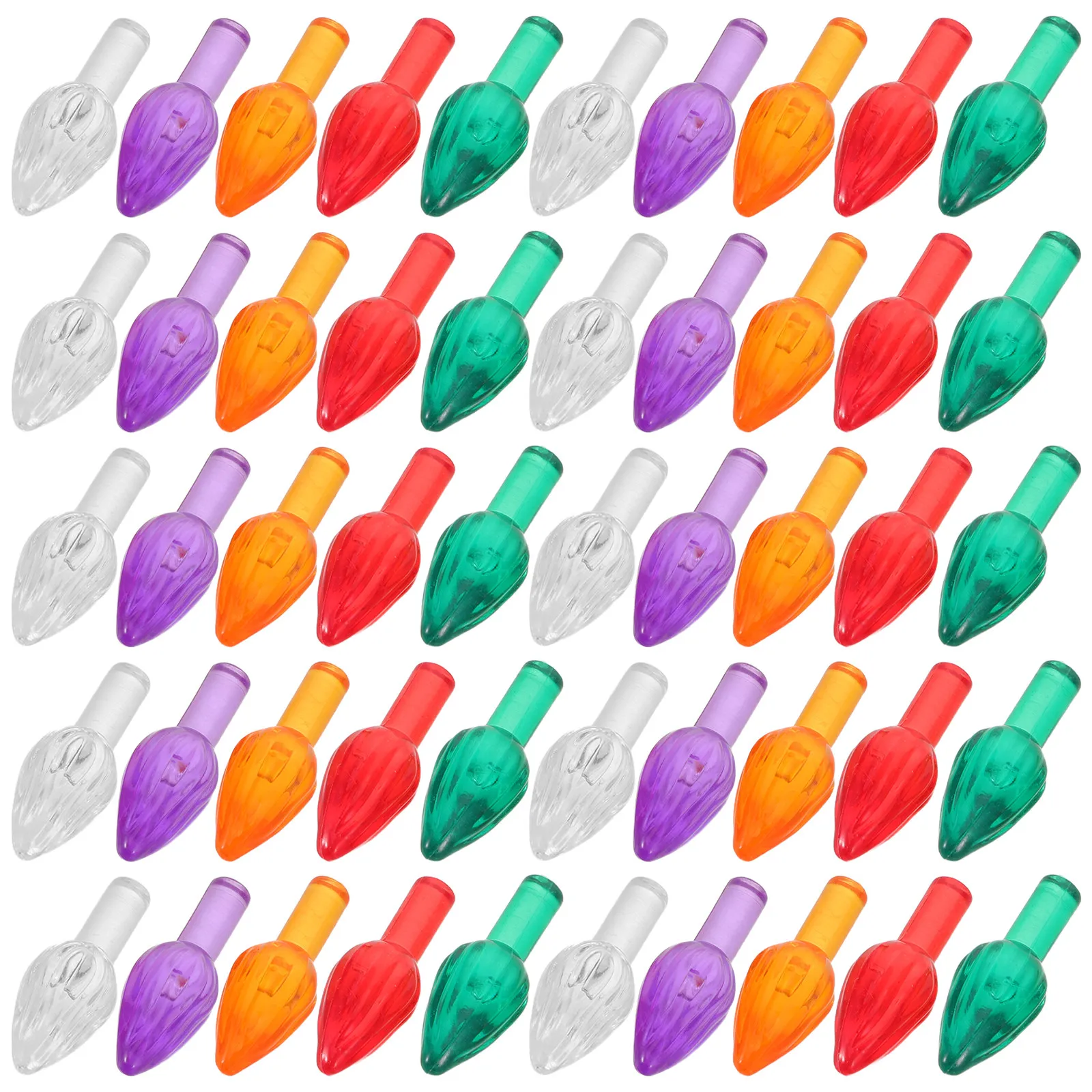 100Pcs Small Twist Plastic Bulbs Replacement for Ceramic Christmas Tree Multicolor Vintage Design Easy Install Outdoor Indoor