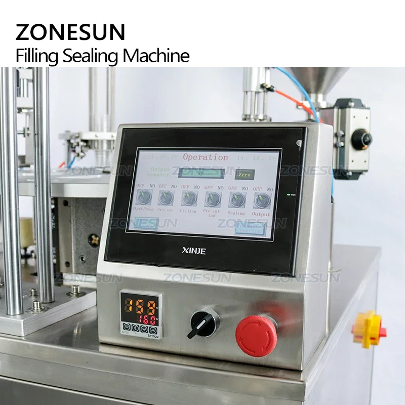 ZONESUN Automatic Jelly Cream Juice  Milk Honey Chocolate Yogurt Cup Form Water Rotary Paste Liquid Filling And Sealing Machine