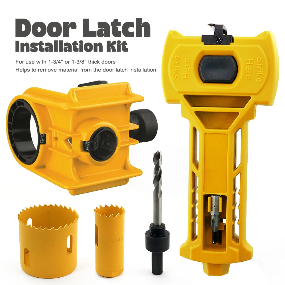 Door Latch Mortise Tool Installation Kit+Ball Door Lock Installation Kit Fit 1-3/4