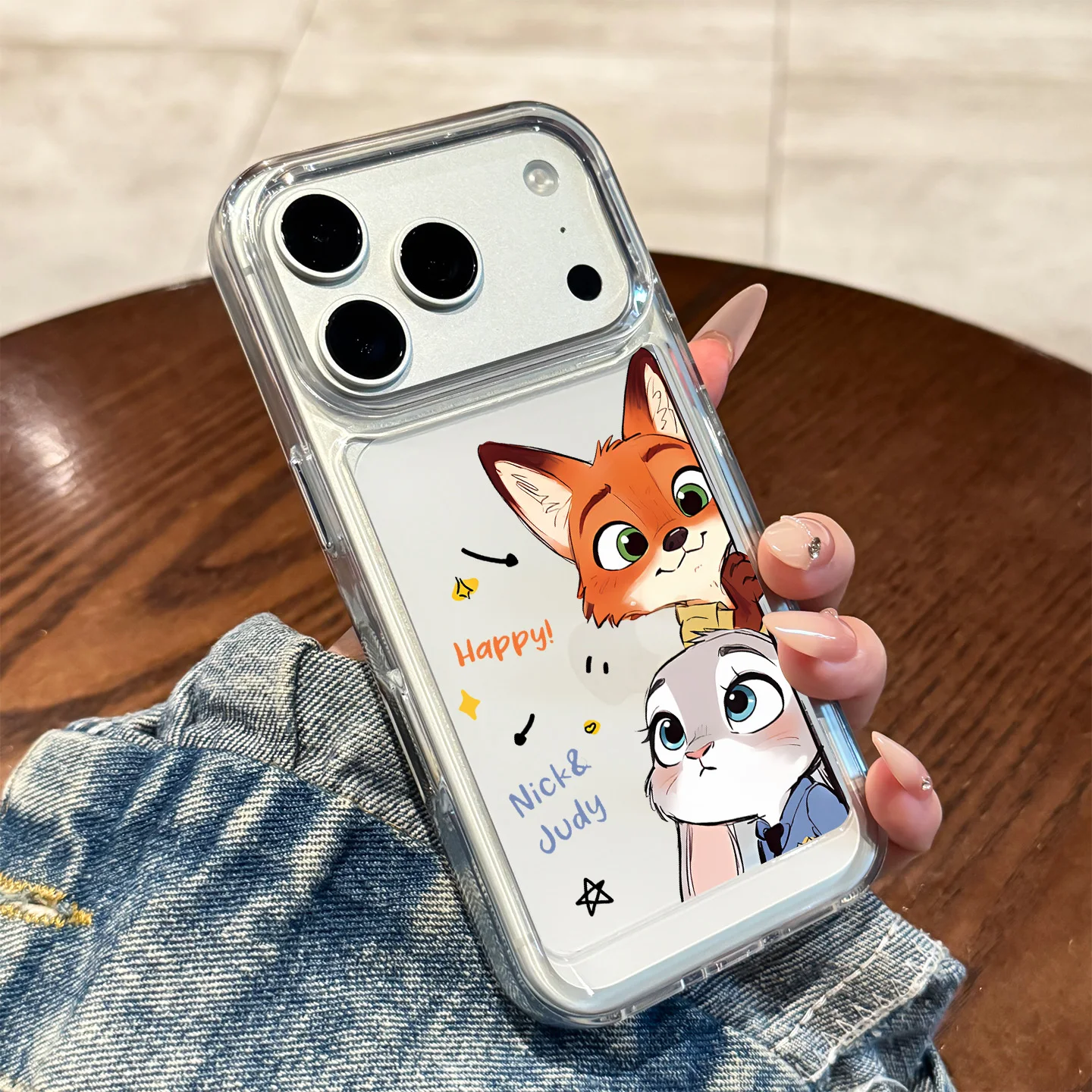 Zootopia Cute Animal Nick & Judy Case Phone Case For iPhone 17 16 15 14 13 12 11 Pro Max 17 Transpar