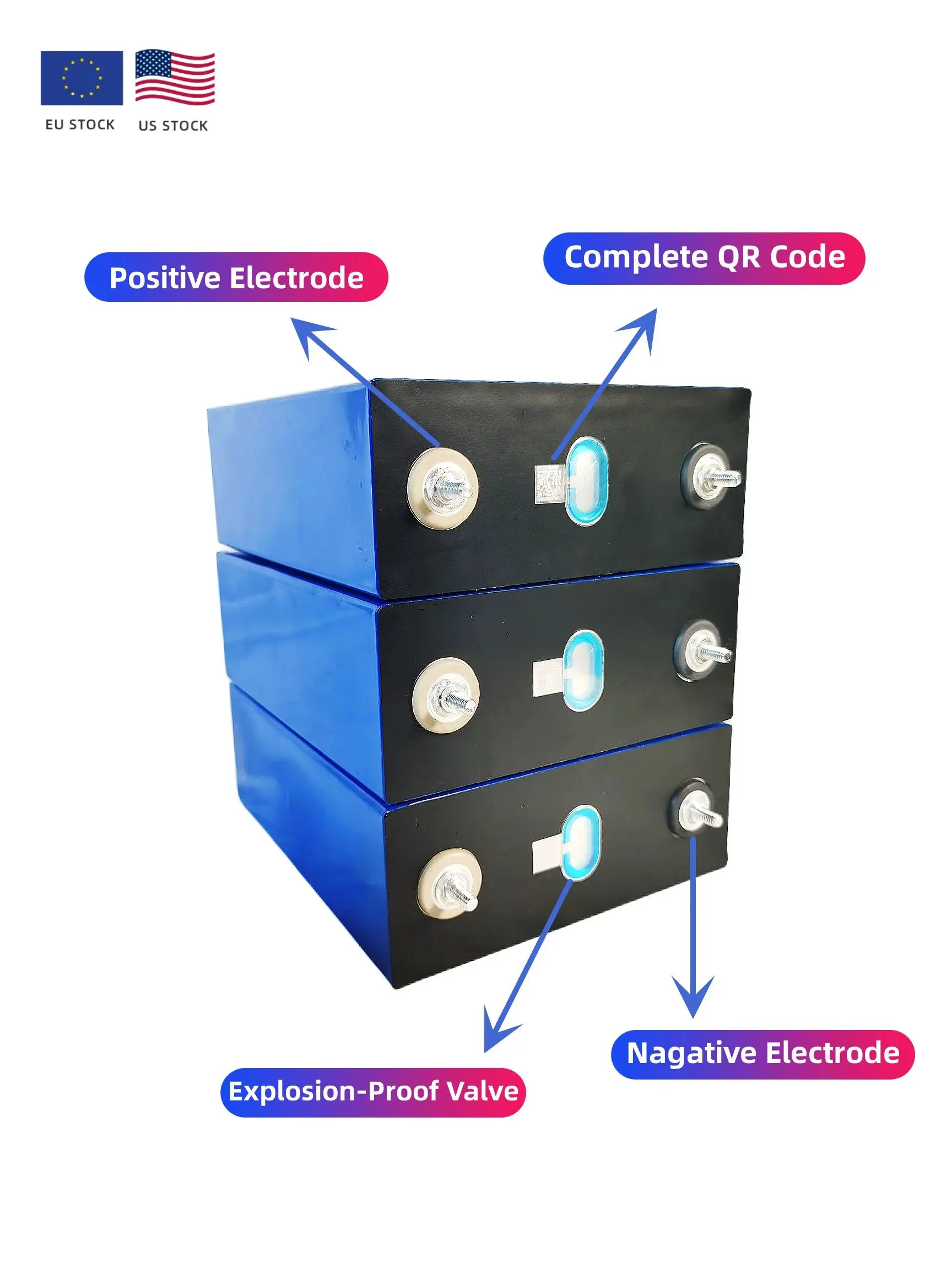 Grade A 280AH LiFePO4 3.2V 280Ah 320Ah Ion Prismatic Battery Cell 8000 Cycles Solar Energy Storage EU Certified for EV TAX FREE