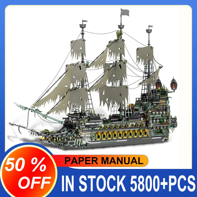 

Reobrix 2024 New 66037 Flying Dutchman Pirate Ship Building Blocks Model Bricks Assembling Construction Kit for Adults Toy Gift