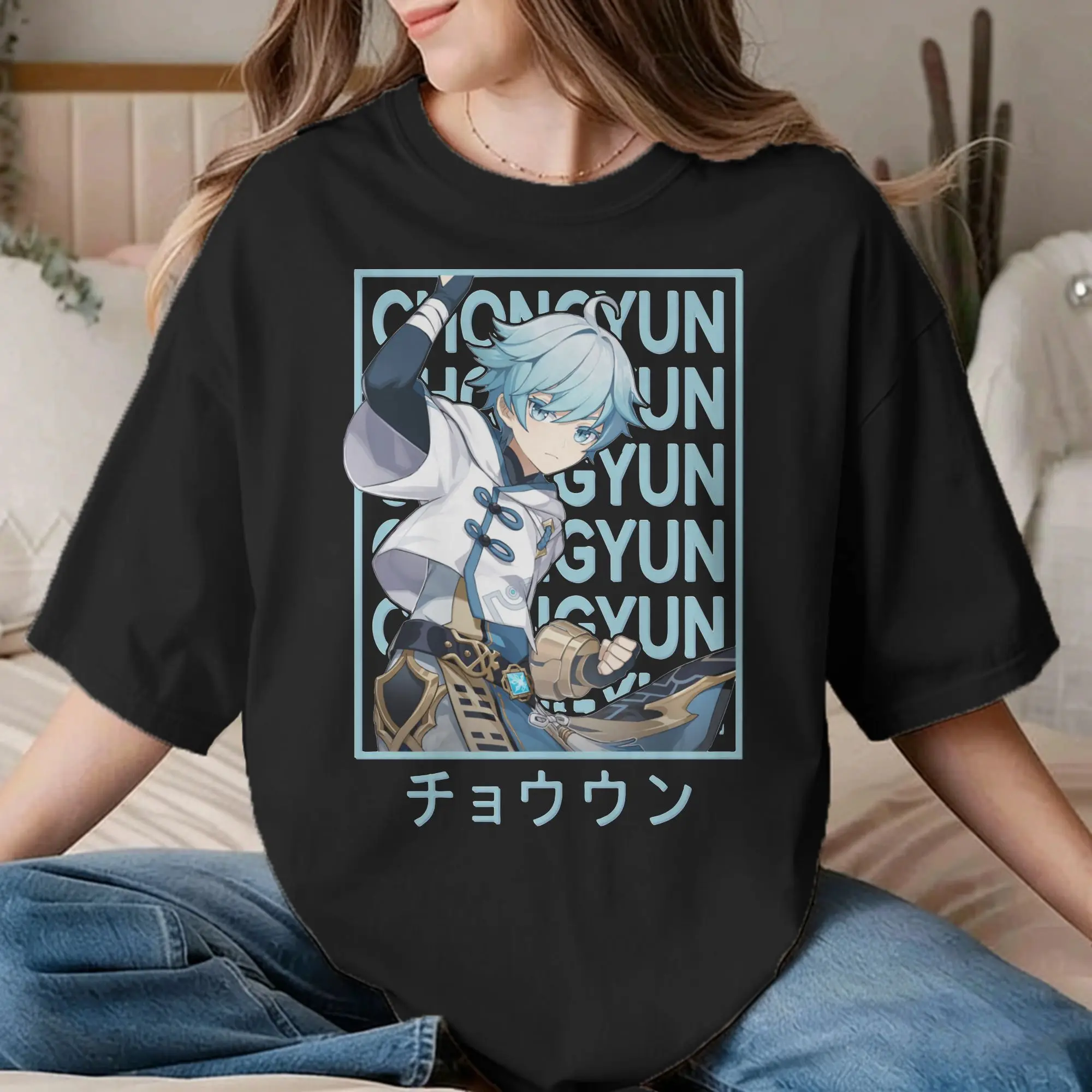 Chongyun Genshin Impact Anime Game T-Shirt for Men Women  Humorous 100% Cotton Tee Shirt T Shirt Gift Clothes