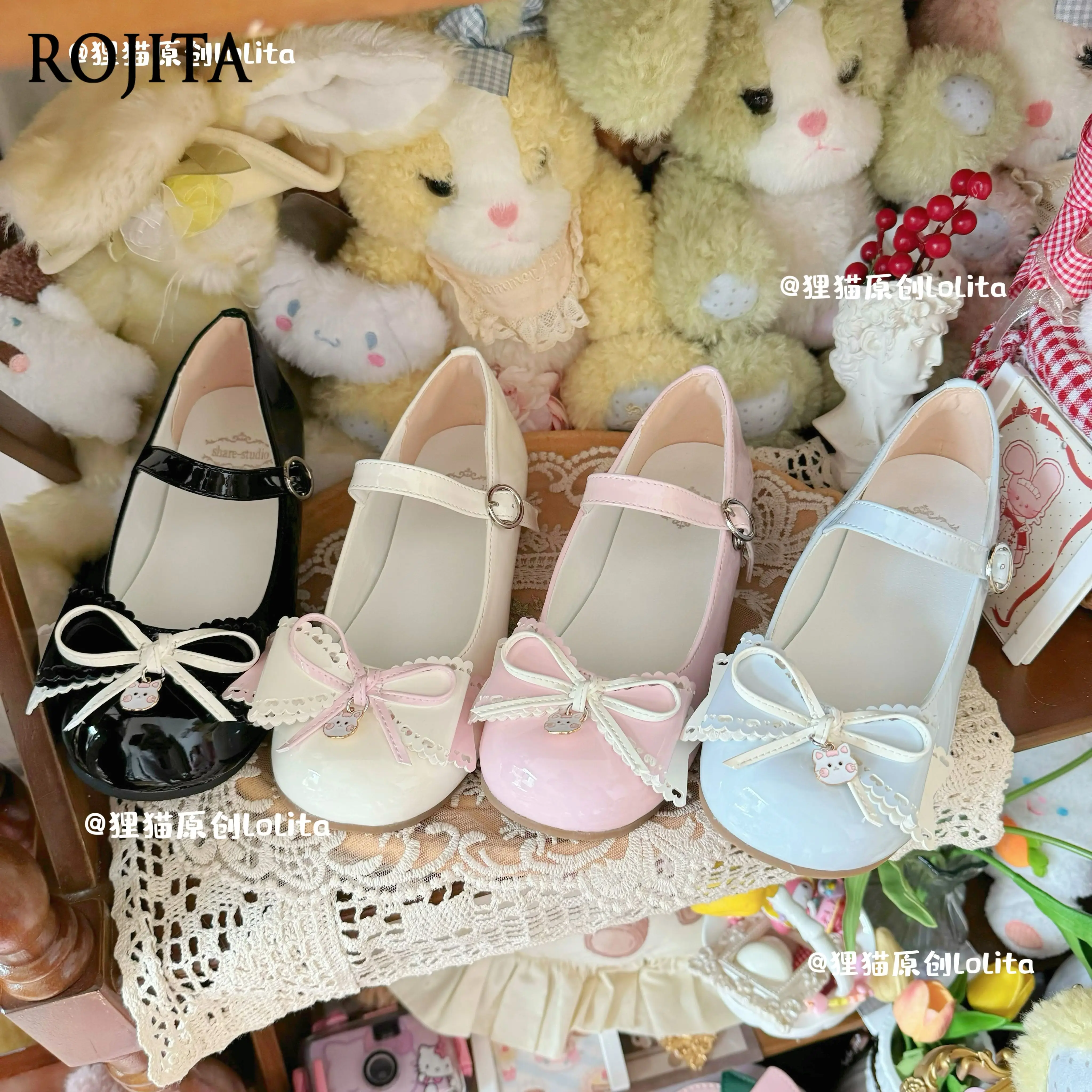 

Туфли на плоской подошве с милым бантом в стиле Лолиты, милые туфли с круглым носком и неглубоким носком, туфли из лакированной кожи, женская обувь, туфли Мэри Джейн
