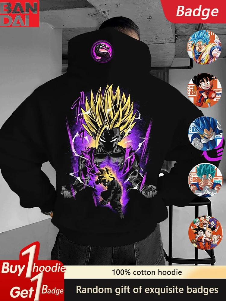 

Animation Dragon Ball Men's Cotton Casual Versatile Autumn and Winter Men's and Women's Loose Fashion Hooded Sweater