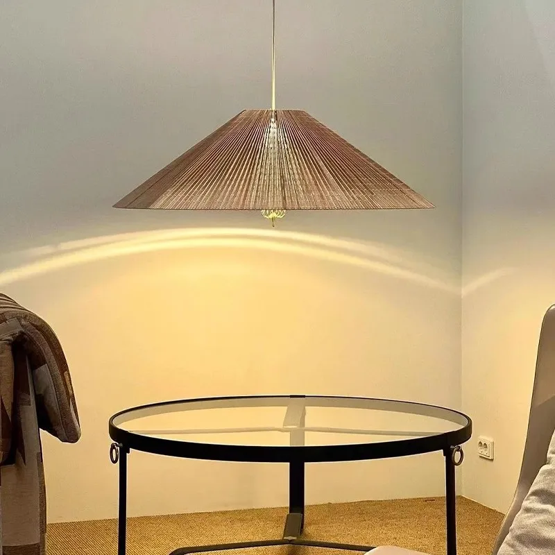 

Nordic Denmark 1972 medieval wabi wind French chandelier living room dining room new Chinese hat lamp