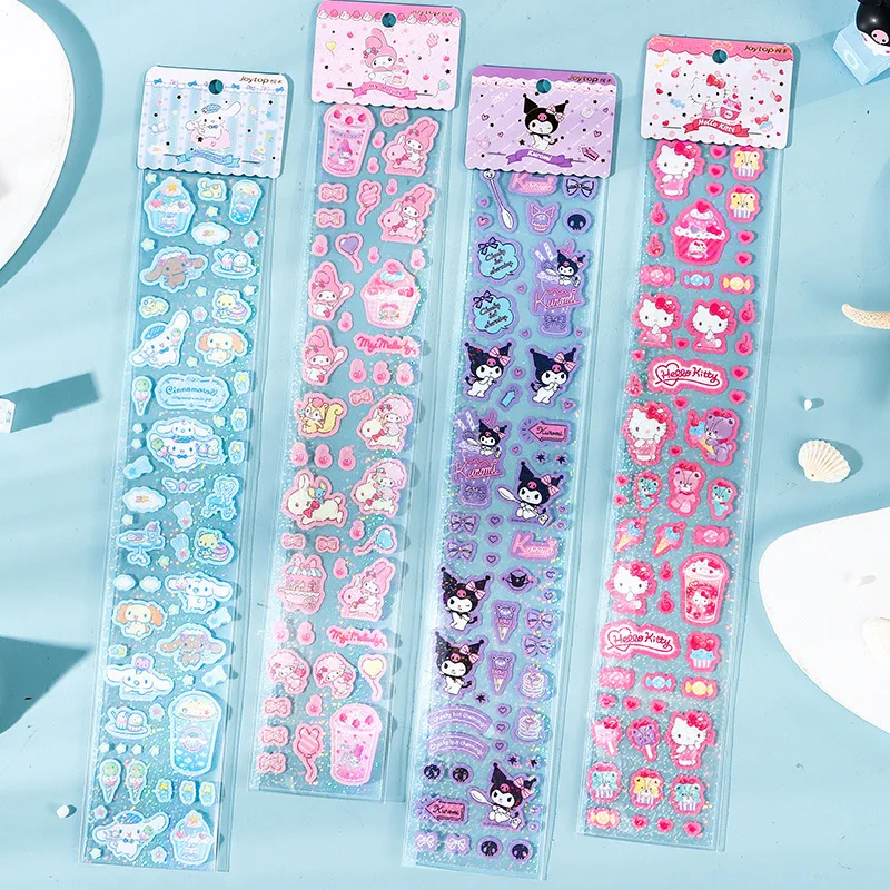 32 pcs/lot Sanrio Creative Kuromi Melody PET Stickers Cute Diary Scrapbooking Label Stationery Sticker gift School Supplies