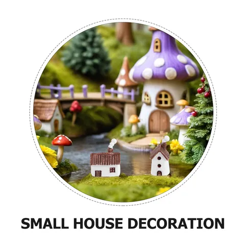Миниатюрные домики из смолы iBaseToy, набор из 8 штук