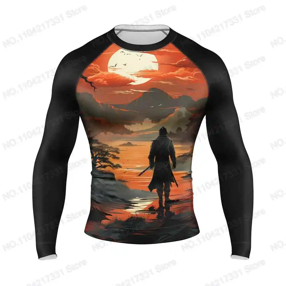 T-shirt The Lost Warrior Short Surfing Jersey Beach Swimwear Diving Gym pantaloni a maniche lunghe MMA BJJ Men Jiu Jitsu Fitness Sets